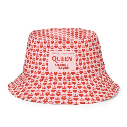 Queen of Coeurs et Fleurs Reversible bucket hat