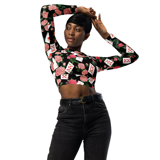 Queen of  Coeurs et Fleurs Eco Long-sleeve Active Crop Top