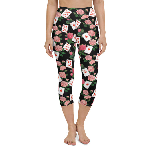 Queen of Coeurs et Fleurs Yoga Capri Leggings